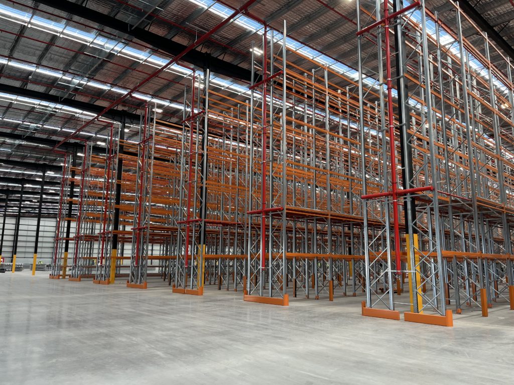 Warehouse Equipped with a Pallet Racking System
